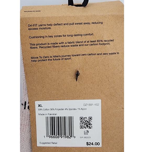 New NWT Men's Nike Everyday Plus Undyed Cushioned Crew Socks 12-15 - Picture 5 of 7